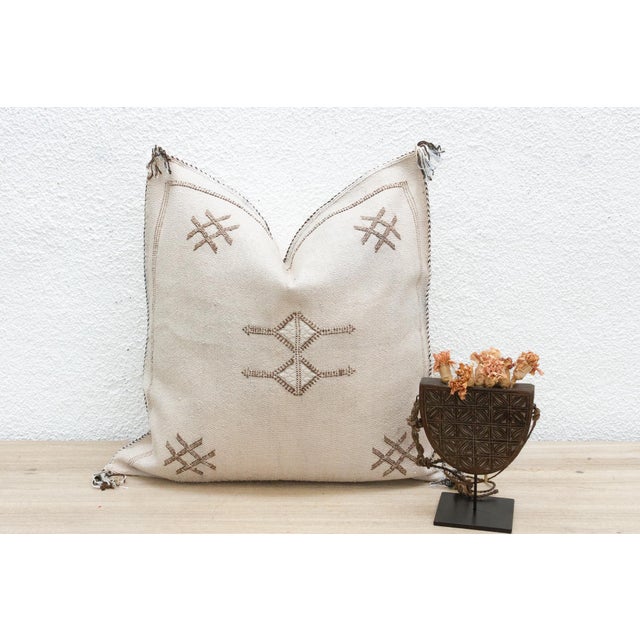 Ivory Ivory Drift Large Silk Rug Pillow For Sale - Image 8 of 8