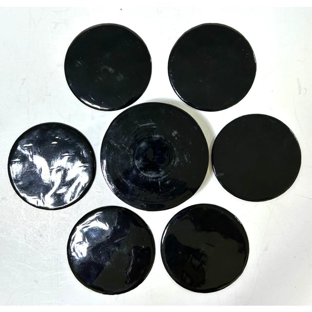 1960s Japanese Lacquerware Coasters – Vintage Asian Barware Set With Box For Sale - Image 11 of 11