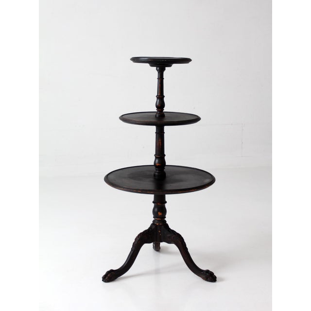 Antique Victorian Tiered Stand With Claw Feet For Sale - Image 12 of 17