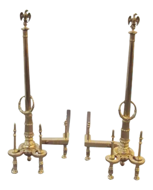 Louis XV Style Tall Andirons - A Pair