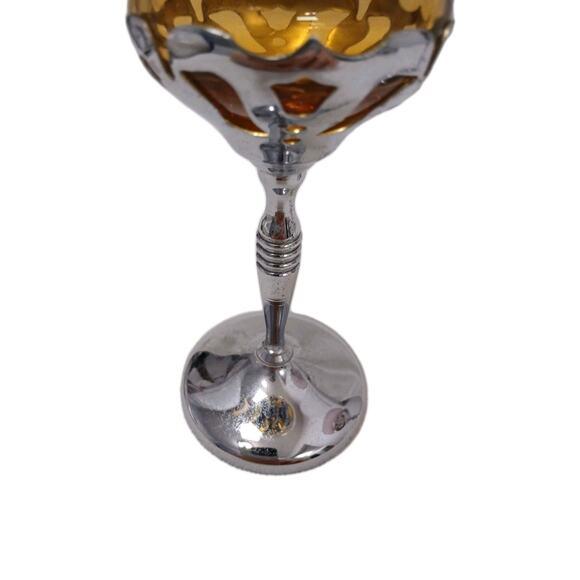 1960s Mid-Century Modern Farberware Cambridge Morgantown Chrome Wine Cordial Brandy Glass Romantic - a Pair For Sale - Image 9 of 16