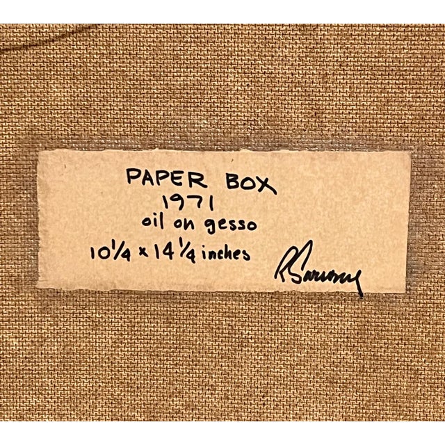 Robert Sarsony, Vintage Americana Oil Painting, "Paper Box" Robert Sarsony, Aca Gallery For Sale In Miami - Image 6 of 11