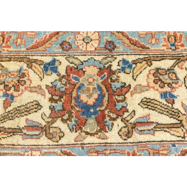 Extremely Fine Antique Persian Tehran Wool Rug 7'10'' X 10'5'' For Sale - Image 9 of 12