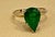 Modern 3 Carat Pear Cut Natural Emerald Ring 14 Karat Yellow & White Gold For Sale - Image 3 of 8