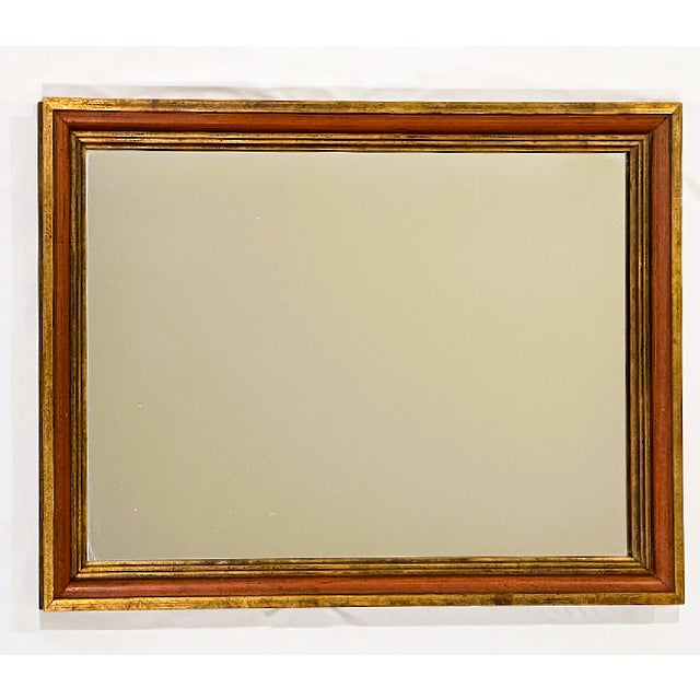 Rustic Red and Gold Vintage Wall Mirror For Sale - Image 4 of 14