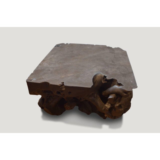 Triple Burnt Teak Wood Coffee Table For Sale - Image 14 of 18