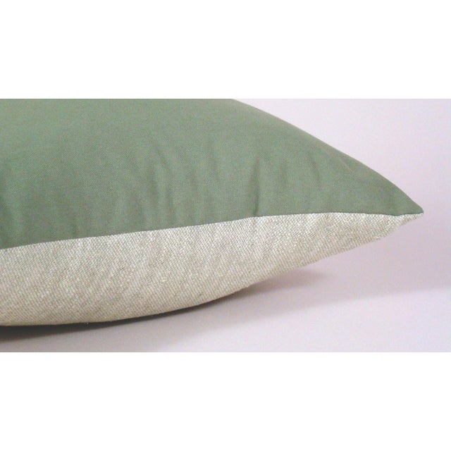 Ivory & Sage Green Raw Silk Tweed Pillow Cover Chairish