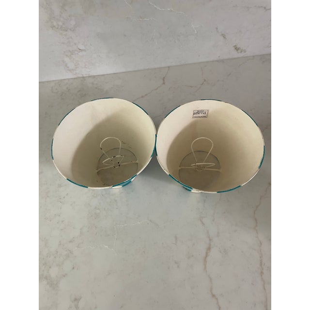 Art Deco Pair of Painted Tole Clip on Shades For Sale - Image 3 of 5