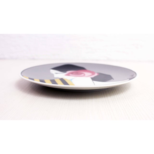 Art Deco Plate by Roberto Tortoli, 1960s For Sale - Image 6 of 11