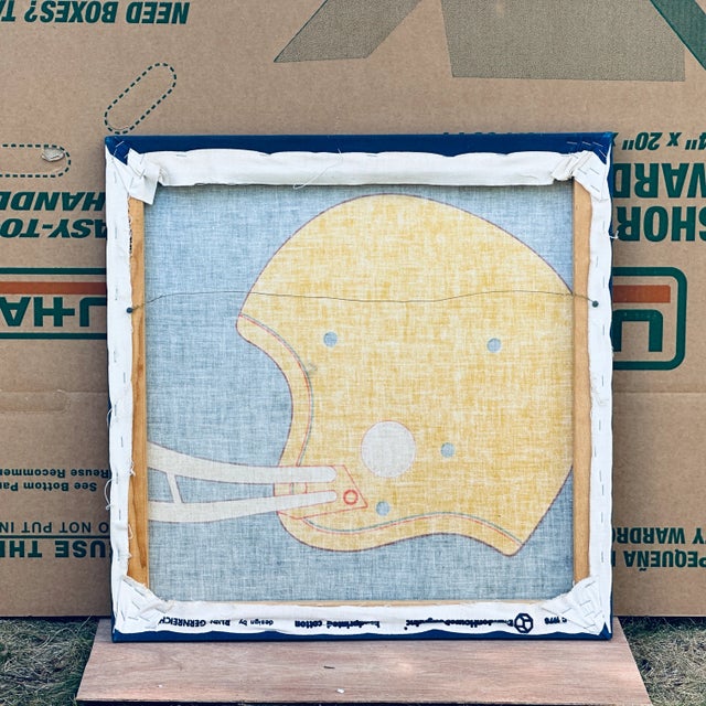 Vintage Football Helmet Textile Art by Rudi Gernreich for Brandon House Designs Inc. For Sale - Image 10 of 12