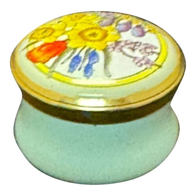 Halcyon Days Enamels Trinket Spring Floral Bouquet Daffodils Tulips Bilston Uk For Sale