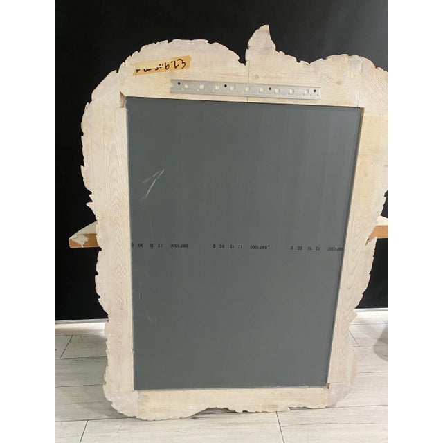 Serge Roche Serge Roche Style Wood Carved Palm Tree Front Console Table & Mirror For Sale - Image 4 of 12