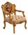 French Rococo Armchair – Beige Tufted Velvet, Ornate Gold Leaf Frame & Floral Medallion For Sale