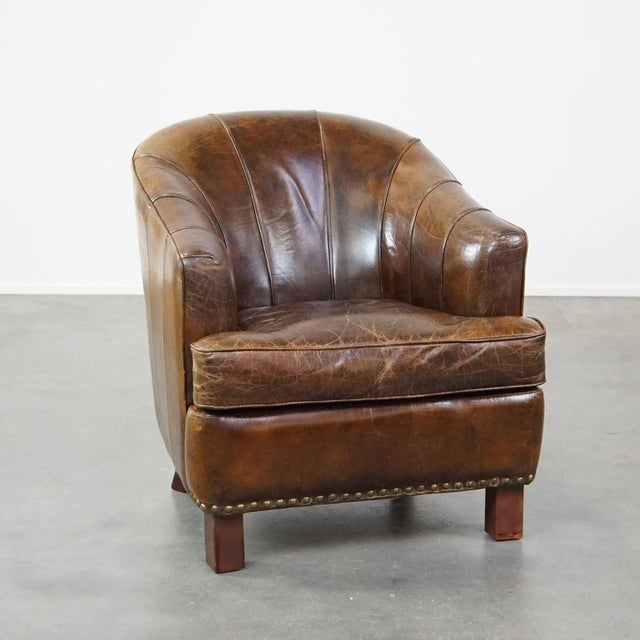 Vintage Leather Lounge Chair For Sale - Image 15 of 15