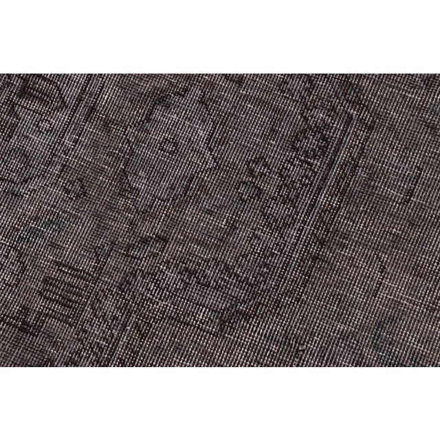 1980s Boho Chic Persian Gray/Black Wool Rug - 6'1'' X 6'2'' For Sale - Image 5 of 10