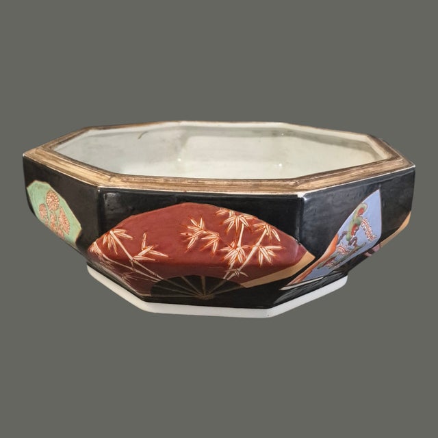 Vintage Japanese Meiji Imary Large 13.5'' X 10'' Octagonal Covered Box Marked For Sale - Image 11 of 14