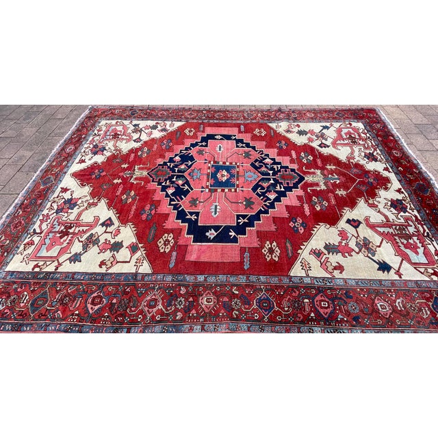 Antique Persian Serapi Carpet For Sale - Image 9 of 14