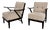 Mid-Century Modern Lounge Chairs with Black Wooden Frame, 1950s, Set of 2 For Sale