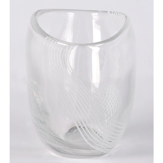 Transparent Vintage Vicke Lindstand Kosta Art Glass Arabesque Bowl For Sale - Image 8 of 13