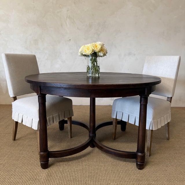 Canterbury Reclaimed Elm Dining Table – Rich Walnut Finish For Sale - Image 14 of 14