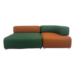 Green & Orange Alphabet Two Seater Modular Sofas from Fritz Hansen, Set of 2 For Sale