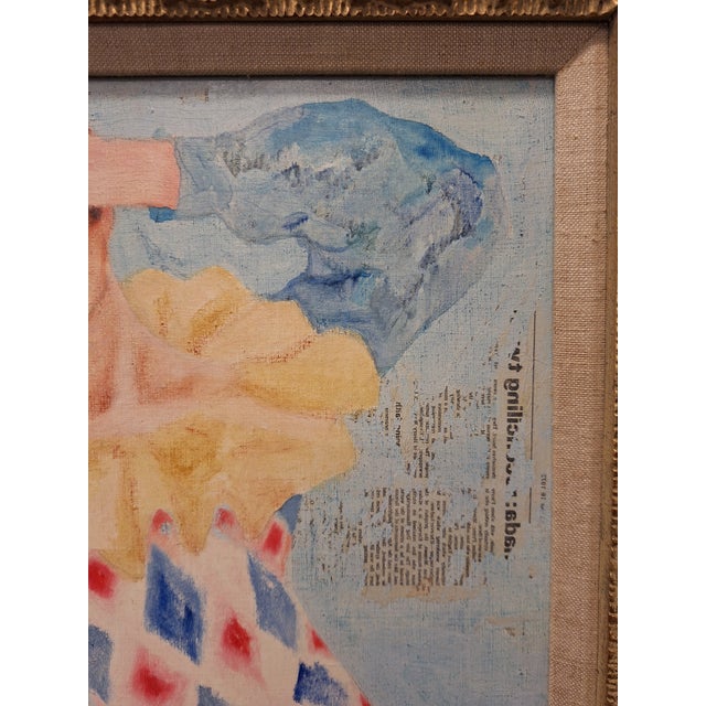 1970s Jacques Boeri French Expressionism "Jardin Imaginaire " Collage Painting, Framed For Sale - Image 4 of 11