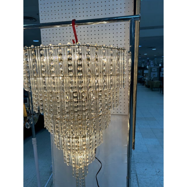 Art Deco Vintage 1970s Art Deco Style Chandelier For Sale - Image 3 of 12