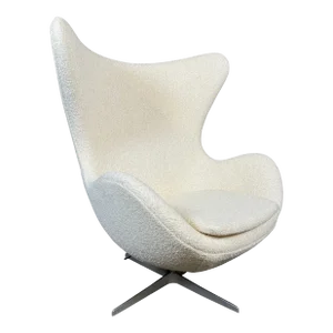 Vintage Danish Modern Egg Chair in Bouclé by Arne Jacobsen for Fritz Hansen