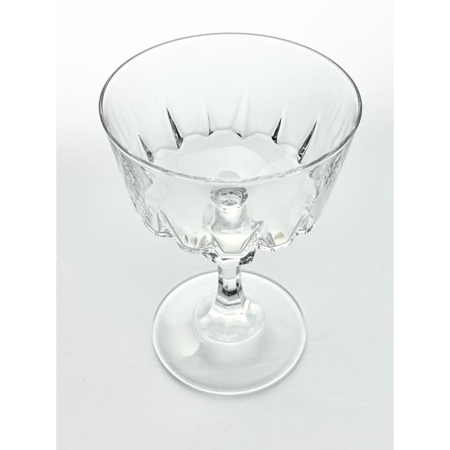 1990s Princess House “Esprit” Set of 4 Champagne Coupe Glasses For Sale - Image 4 of 4