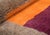 Bold orange and deep plum blocks stack in a confident architectural rhythm against a soft taupe field — modern, graphic,...