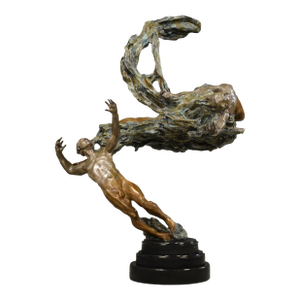 1990s Spiral Helix Y Bronze Statue by Mary Louise Snowden