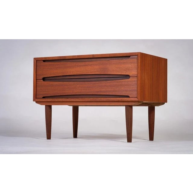Mid-Century Modern Danish Chest in Teak with 2 Drawers, 1960s For Sale - Image 3 of 10