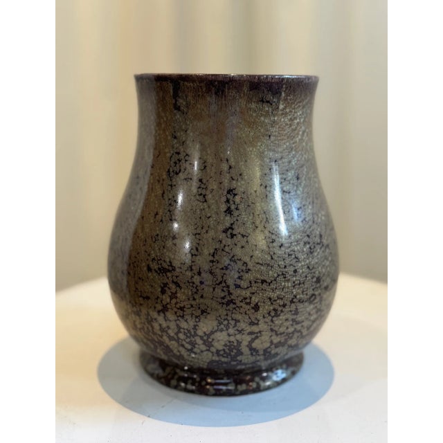 Mid 20th Century Mid 20th Century Sarreguemines Crystalline Glaze Vase – Vintage French Art For Sale - Image 5 of 5