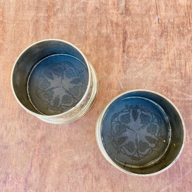 Late 20th Century Pair of Late 20th Century Italian Silverplate Cup Holders For Sale - Image 5 of 12