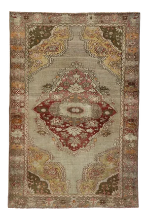 Vintage Turkish Oushak Rug, 04'00 X 05'10