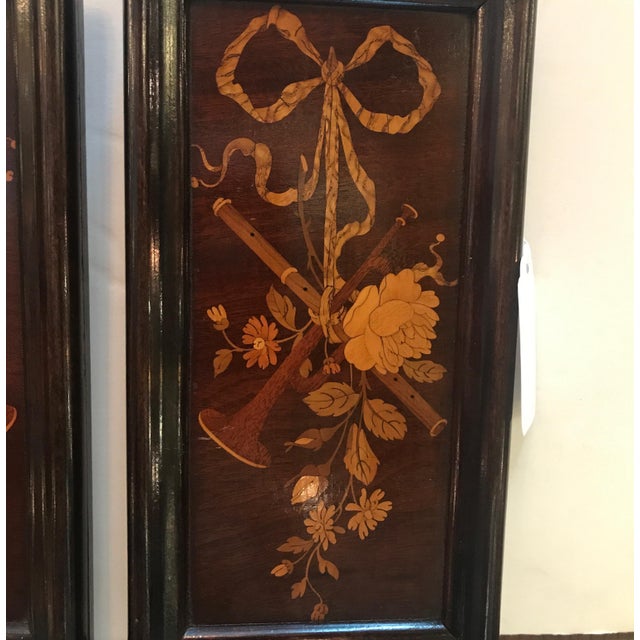 Victorian 19th Century Diminutive Inlaid Wood Framed Panels For Sale - Image 3 of 9