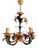 Vintage Italian Florentine Hand-Painted Tole Floral 5-Light Chandelier, 1940s For Sale