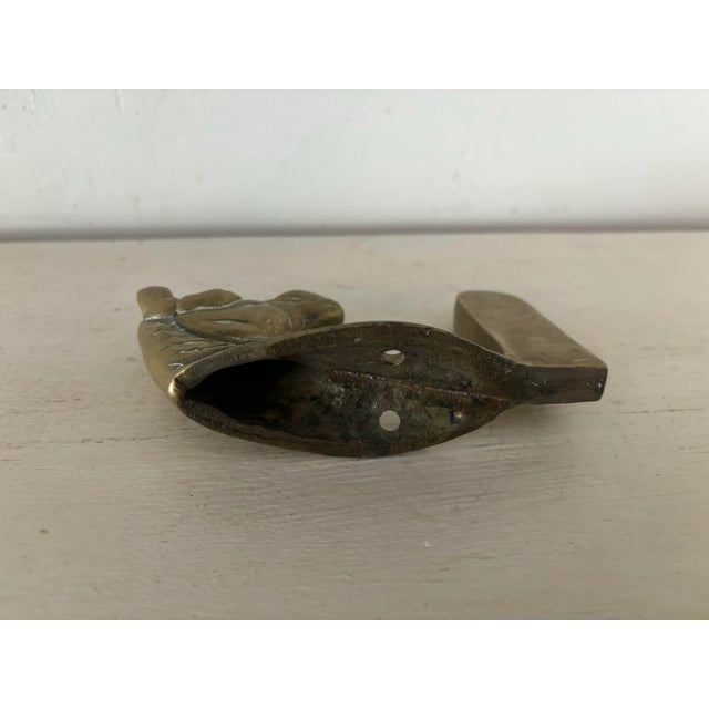 Mid 20th Century Vintage English Brass Horse Hook For Sale - Image 5 of 5