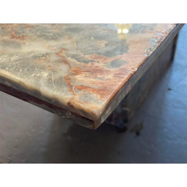 1980s Italian Fior Di Pesco Marble Postmodern Vintage Dining Table For Sale In Chicago - Image 6 of 13