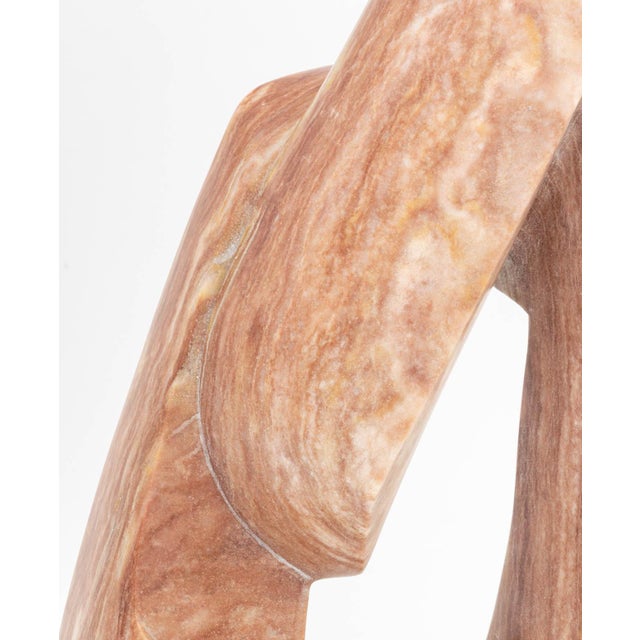Modernist Vintage Abstract Pink Marble Sculpture For Sale - Image 4 of 10
