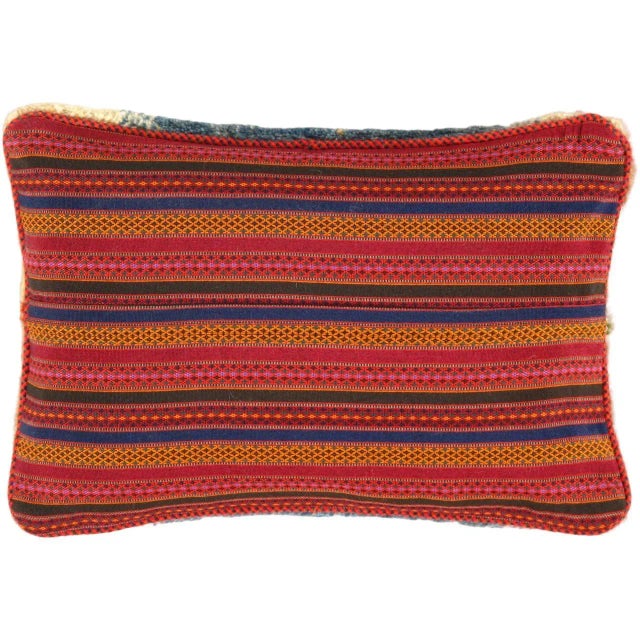 This Gabbeh pillow is made of high-quality LAMBS WOOL The piece was crafted with good workmanship. Gabbeh rugs are made by...