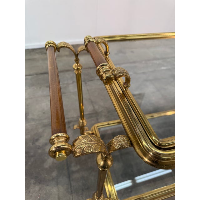 Mid-Century Gilt Brass Bar Cart, Circa 1960s For Sale - Image 4 of 10