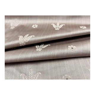 Vintage Taupe Strie French Country Damask Upholstery Drapery Fabric For Sale