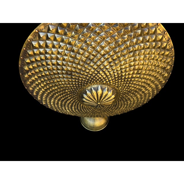 Large Hand Hammered Brass Helmet Shield Set For Sale - Image 11 of 15