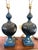 Mid-Century Modern Pair of Mid 20th Century Two-Tone Blue Ceramic Swirl Statement Table Lamps For Sale - Image 3 of 12