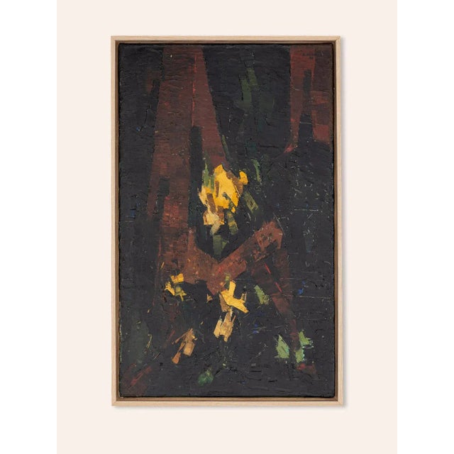 Ditti HOOD "Ur travels flora" ("From the garden flora"). Abstract painting dominated by dark shades. Smoothed textures...