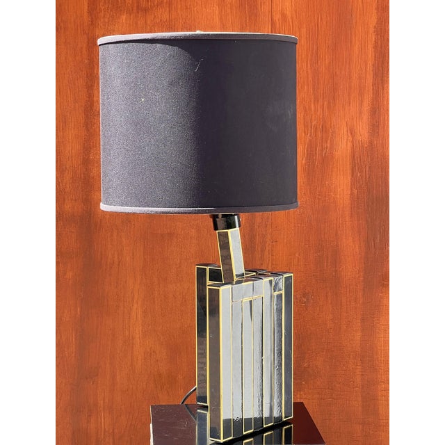Amber A Mosaic Table Lamp By Bd Lumica, Signed, Circa 1970 For Sale - Image 8 of 12