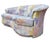 20th Century Kagan style curved sofa that floats beautifully in just about any space. The fabric is a grey overall tone...