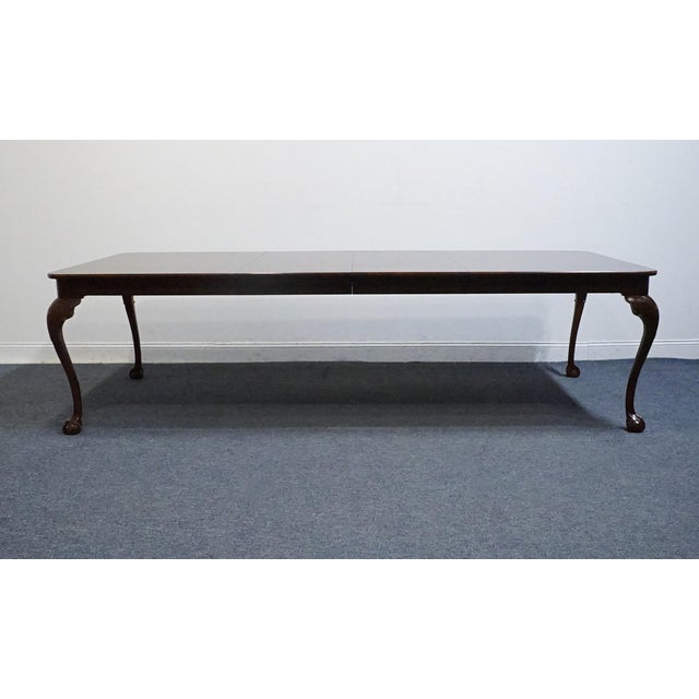 Chippendale Henredon Furniture Solid Mahogany Traditional Chippendale Style 108" Dining Table W. Drawers For Sale - Image 3 of 13