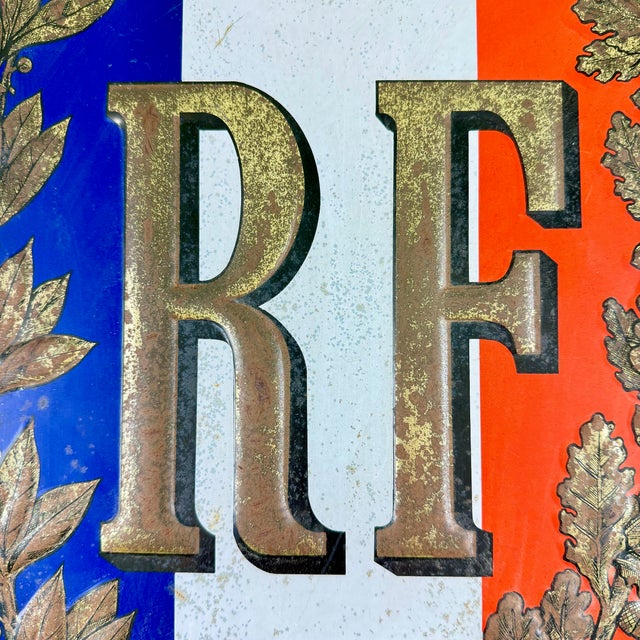 French Antique French Fronton De Mairie République Française Shield Flag Holder For Sale - Image 3 of 17